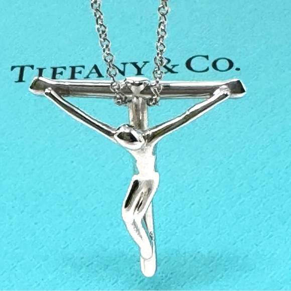 Authentic Tiffany & CO. Elsa Peretti Jesus Christ Crucifix Necklace. - Picture 10 of 16
